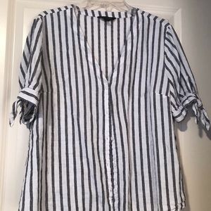 Button down linen blouse